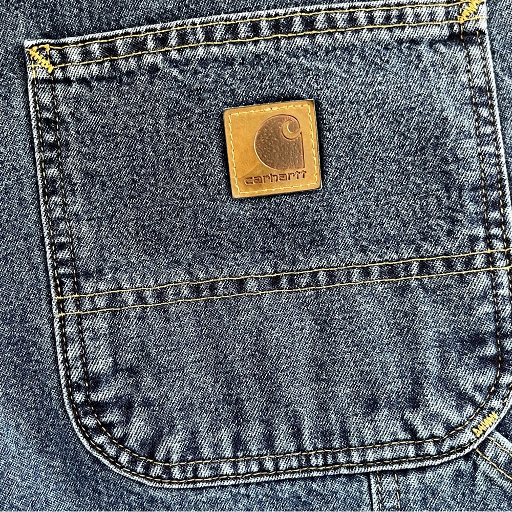 Carhartt Men’s Loose Original Fit Dungaree Work Denim Jeans Size 36X28 NWT - Picture 8 of 9